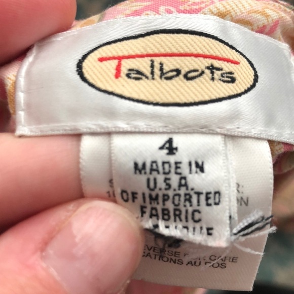 2/$30 Talbots - Pink & Green Paisley Print Pencil Skirt – Size 4 - Picture 4 of 4